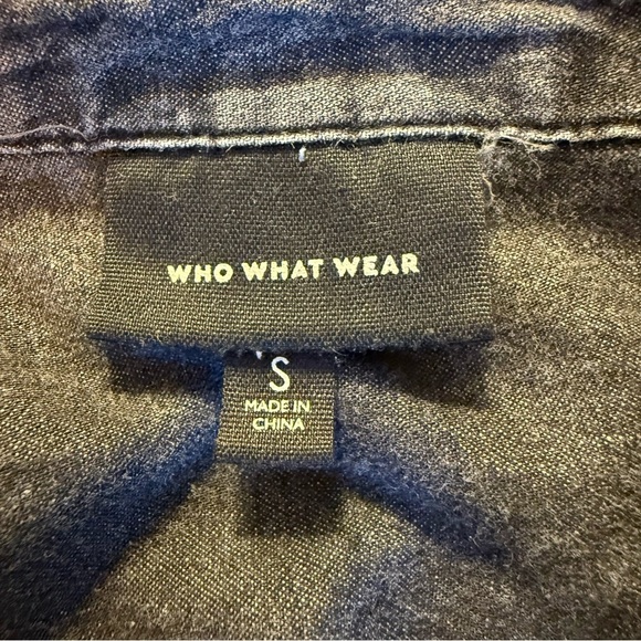 Who What Wear | Gray Riffle Sleeve Button Down Shirt | Sz S - Picture 8 of 9